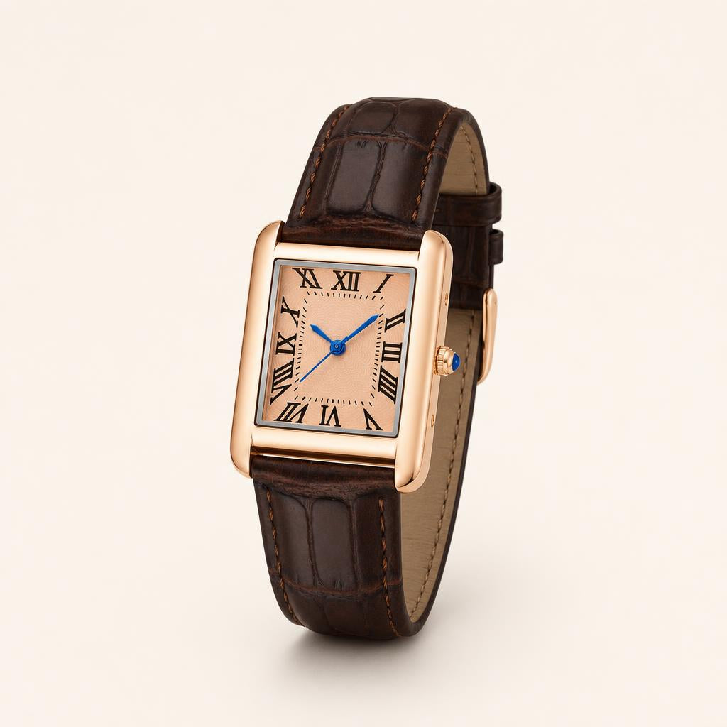 Reloj Trevisso Marrón Champán, ángulo tres cuartos